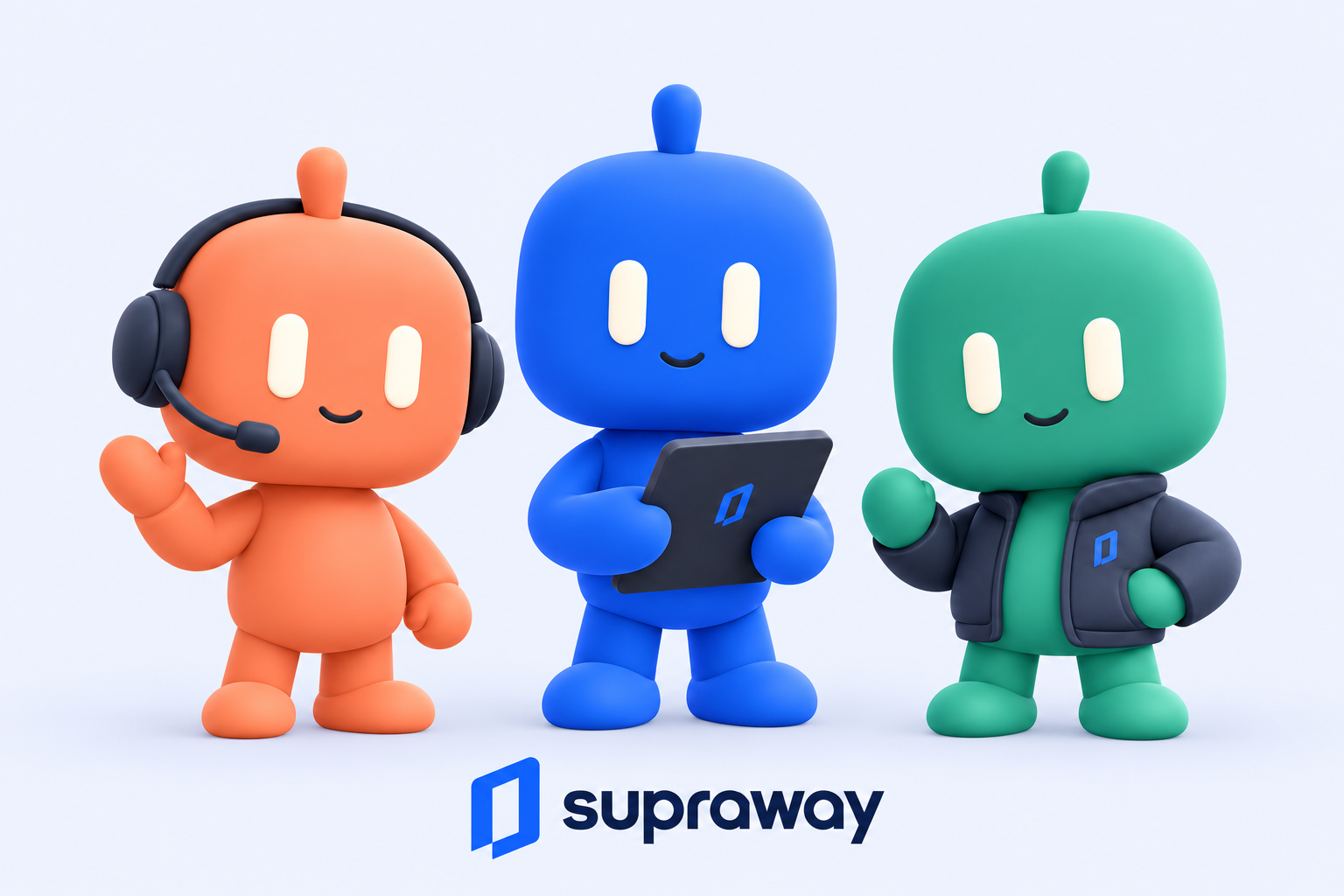 Three AI companions with distinct roles: frontline support, team coaching and operations.
